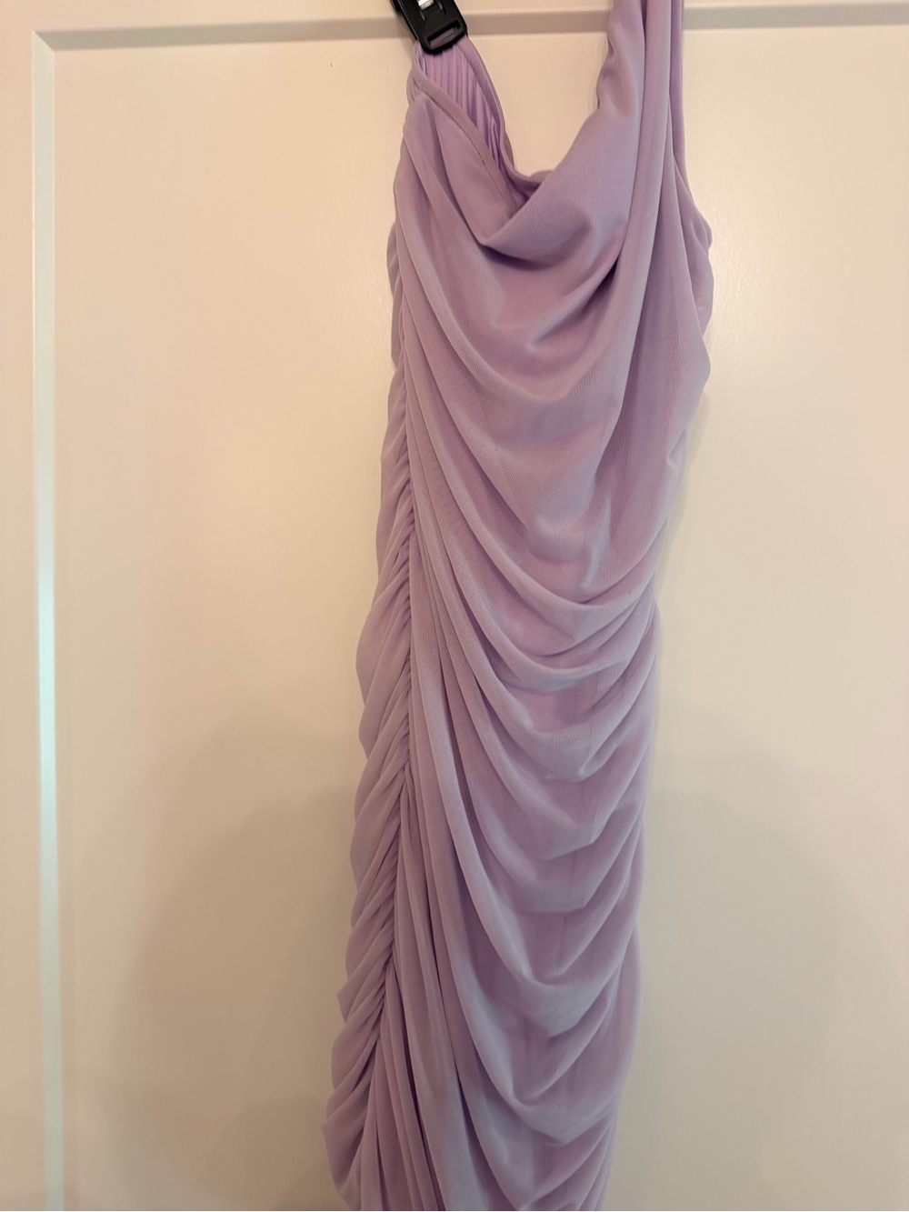 One-Shoulder Draped Lilac Evening Dress